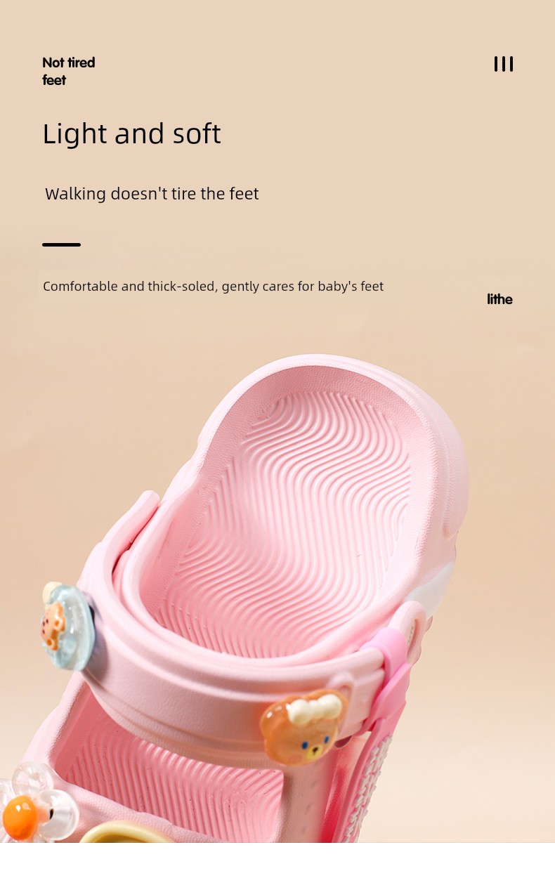 Mulinsen Girls' Sandals 2026 New Summer Children's Slippers for Older Kids, Suitable for Water, Non-Slip Girls' Sandals — 3