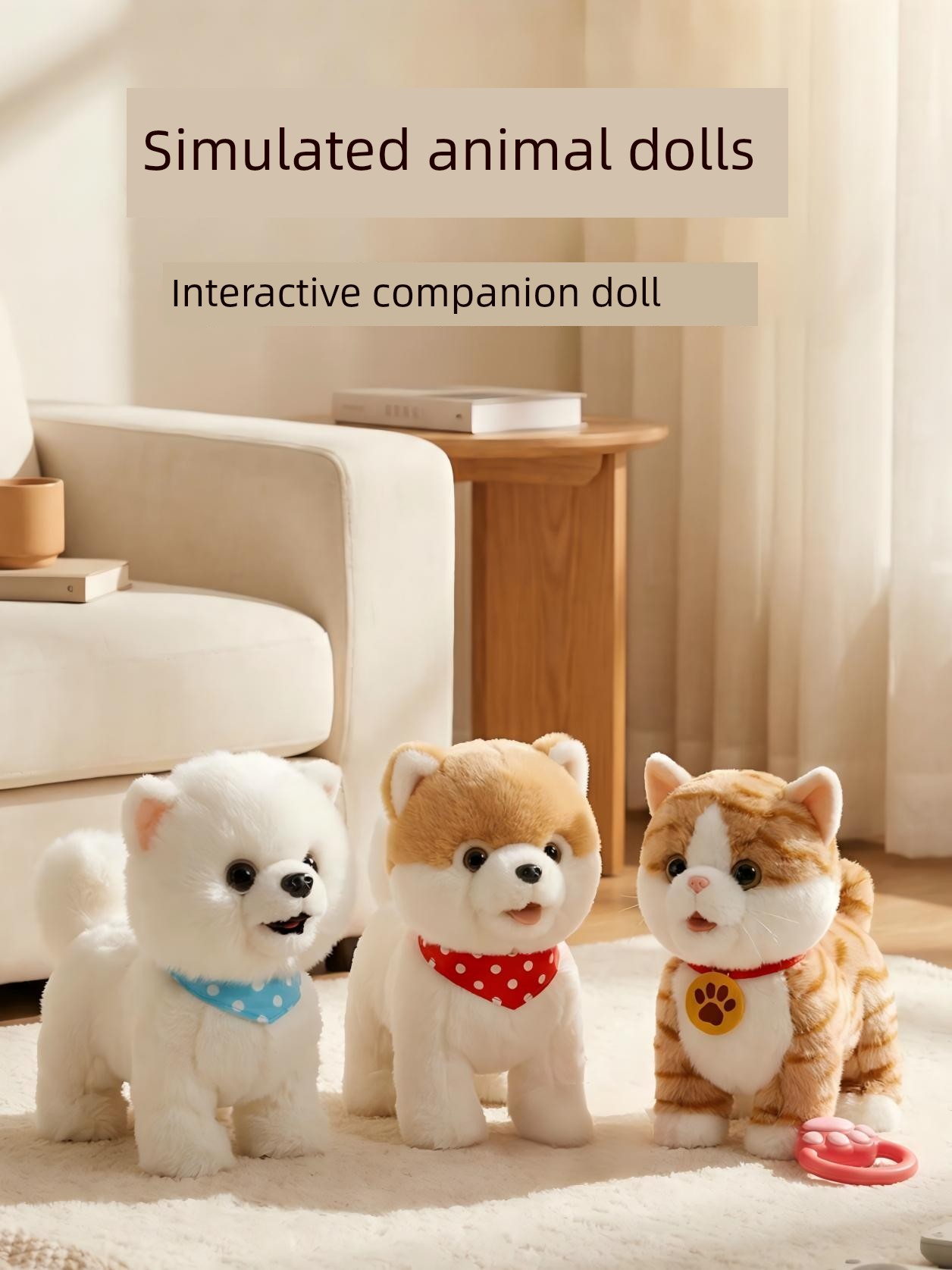 Children's Simulated Small Animal Toys, Bionic Dog Remote Control Doll, Talking Ornament, Plush Doll, Birthday Gift