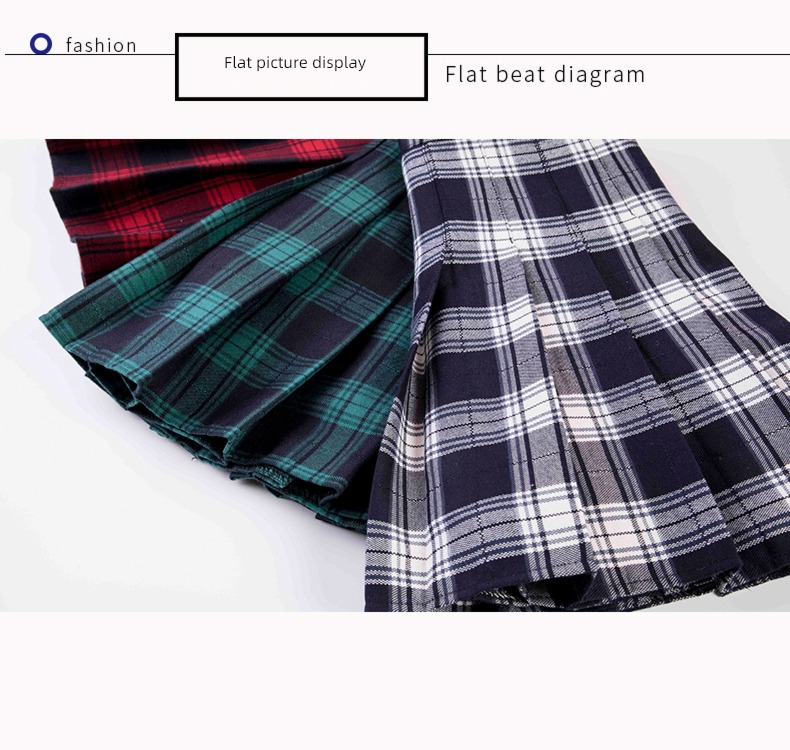 gules lattice female Autumn and winter Korean style have cash less than that is registered in the accounts Pleated skirt