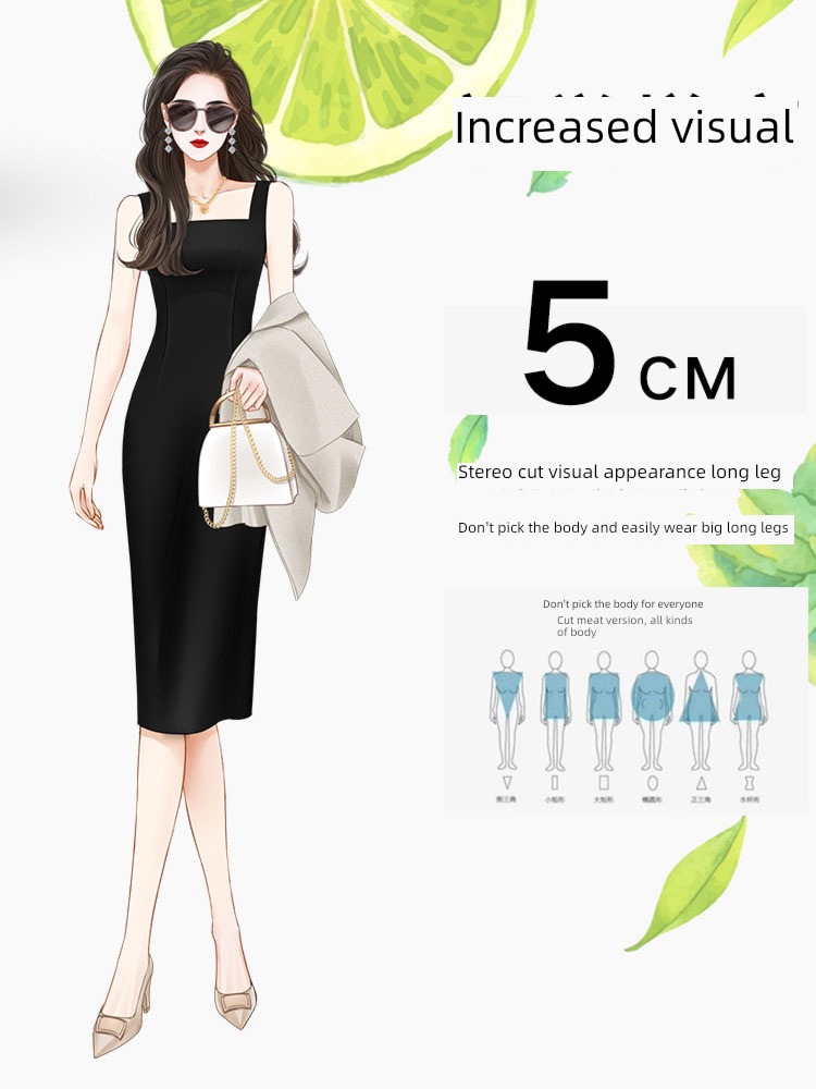 texture vest Inner lap Hepburn wind camisole Dress