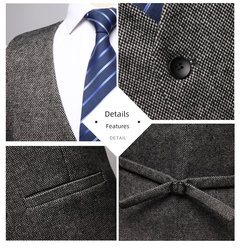 Autumn and winter Wool Inner lap handsome man 's suit Vest