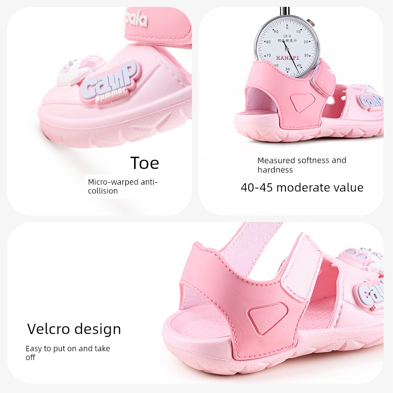 Balabala Kids Slippers Hole Shoes Summer Non-Slip Soft Bottom Baby Boy Girl Sandals Outdoor Sandals — 2