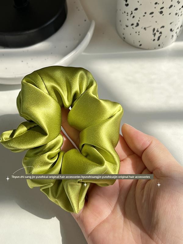 30mm Silk Scrunchie 4cm Hair Tie 100% Mulberry Silk Heavy-Duty Thickened High-End Vintage Hair Rope Hair Accessory — 2