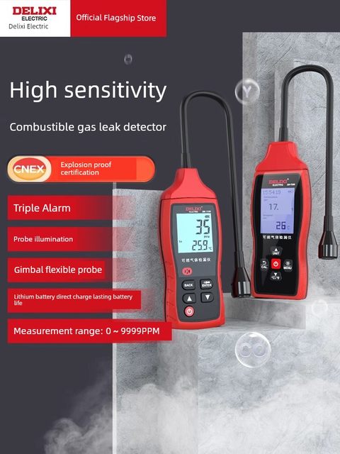 Delixi Electric Four-in-One Gas Detector Combustible Gas Halogen Oxygen Carbon Dioxide Gas Leakage Detector