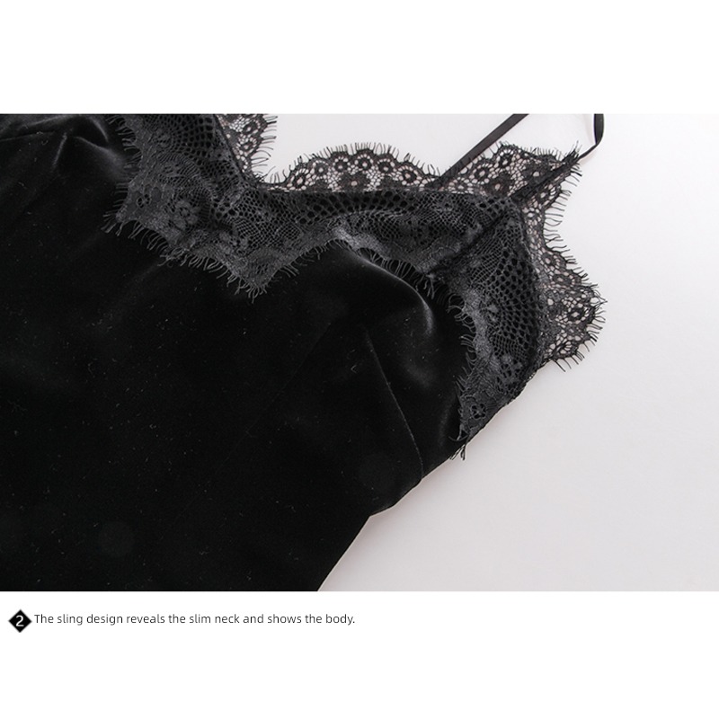 Autumn and winter black swan Temptation velvet Dress