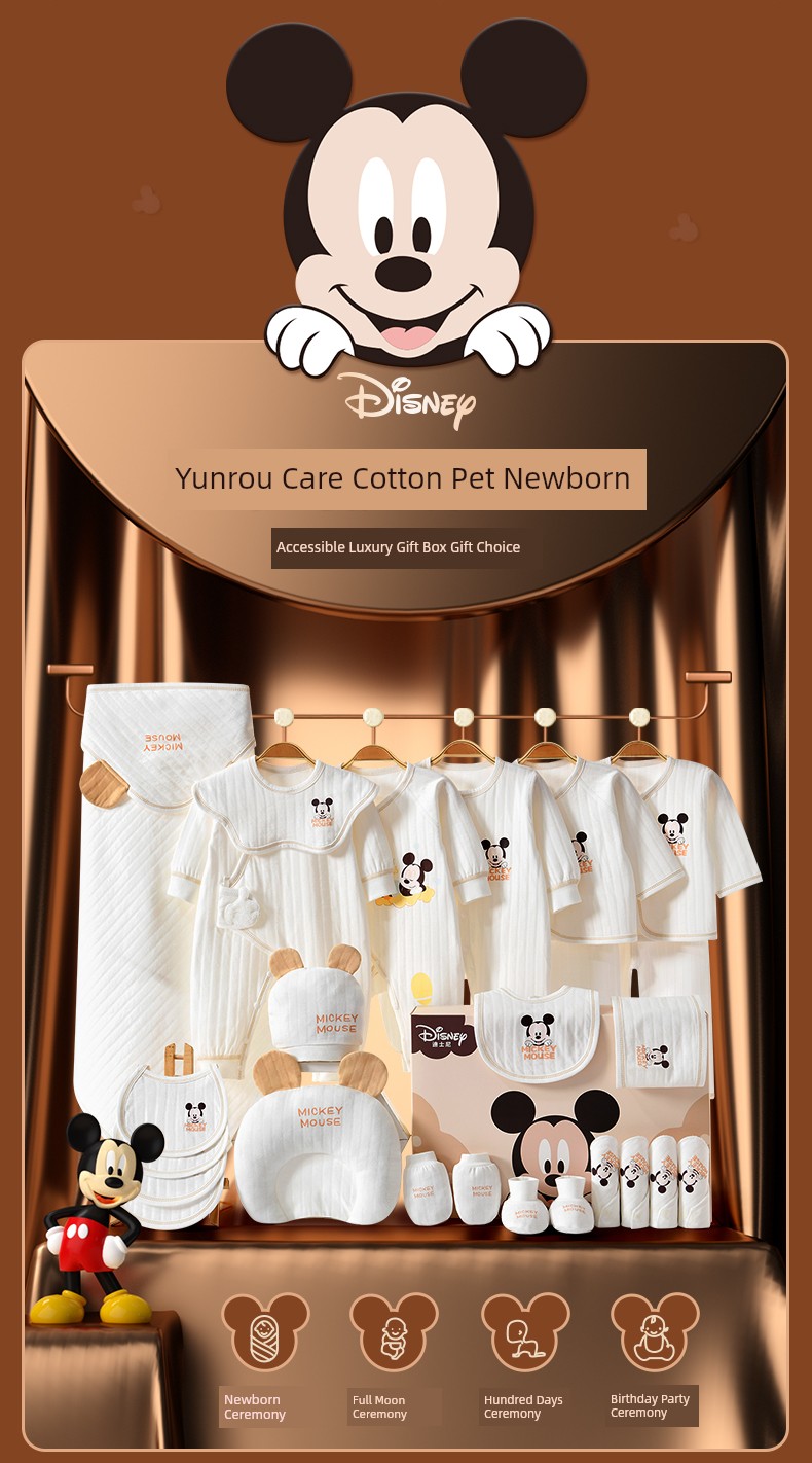 Disney Baby Clothes Gift Box, Newborn Baby Gift, High-End Practical Gift Set for Meeting the Baby — 3
