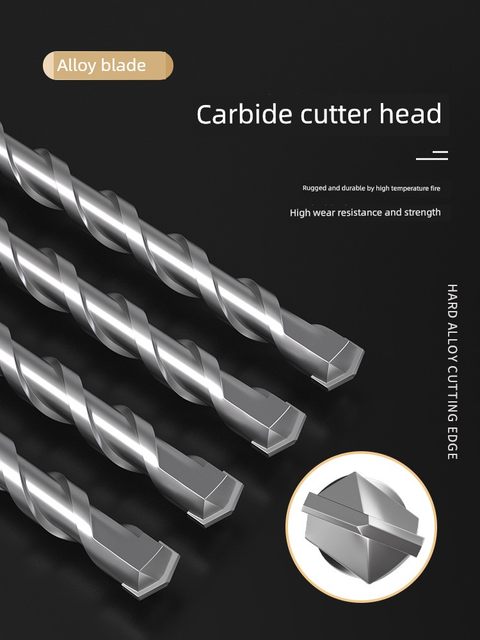 Electric hammer drill bit square handle impact drill bit square head one-shaped concrete cement through the wall non-standard lengthened drill