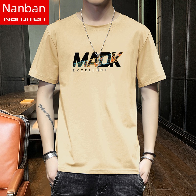 NGGGN Chaopai man pure cotton jacket Short sleeve T-shirt