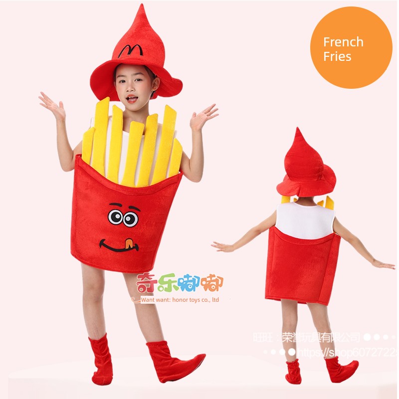 Children's Food Cartoon Performance Costumes Pizza Fries Cola Burger Bread Children's Day Kindergarten Parent-Child Stage Performance — 8