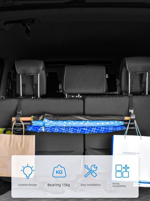 In-car hook Car hook Seat back hook Multi-functional fishing rod Umbrella fixing frame Car umbrella storage
