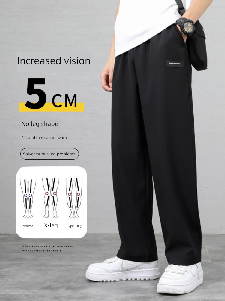 NGGGN Spring and Autumn leisure time Broad leg black trousers