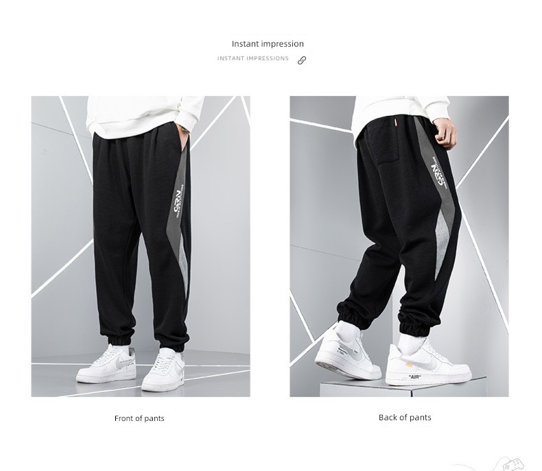 Jin Zhuang Fat guy Sports pants easy Tie one's feet Guard Big size Cease