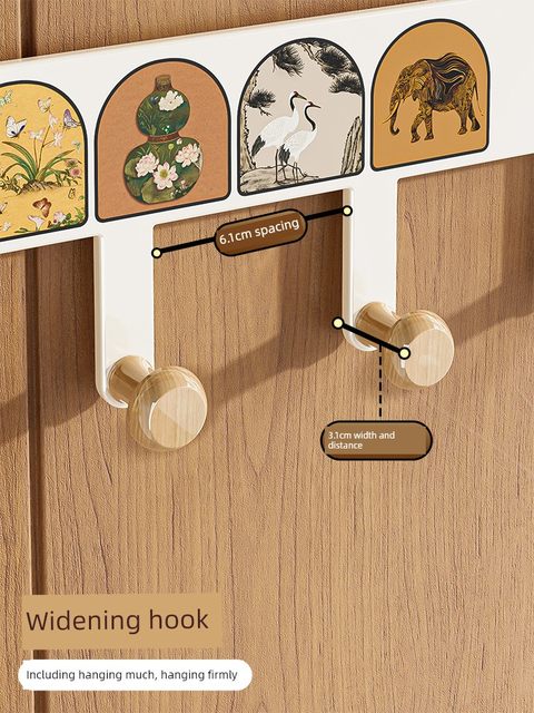 Suction cup door rear hook without punching, powerful load-bearing clothes hanger entrance door wall hook clothes storage rack