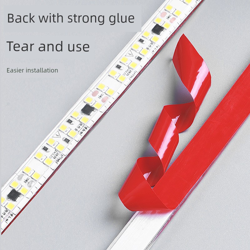 Ultra-Thin Light Strip Self-Adhesive LED Light Bar Display Cabinet Trunking Ceiling Decoration Cob Line Light 220V Soft Light Belt 10cm
