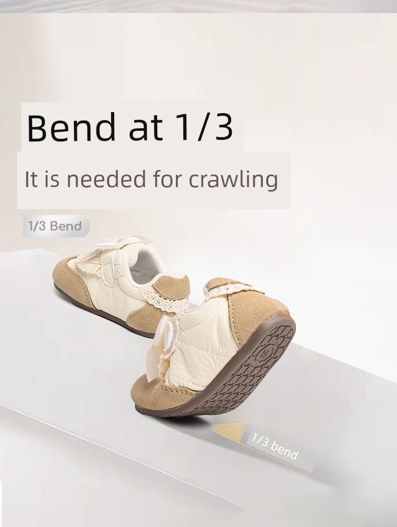 Harden Bear Baby Girl Princess Shoes Spring Soft-Soled Baby Toddler Shoes 2026 New Girls' Bow-Knot Single Shoes — 8