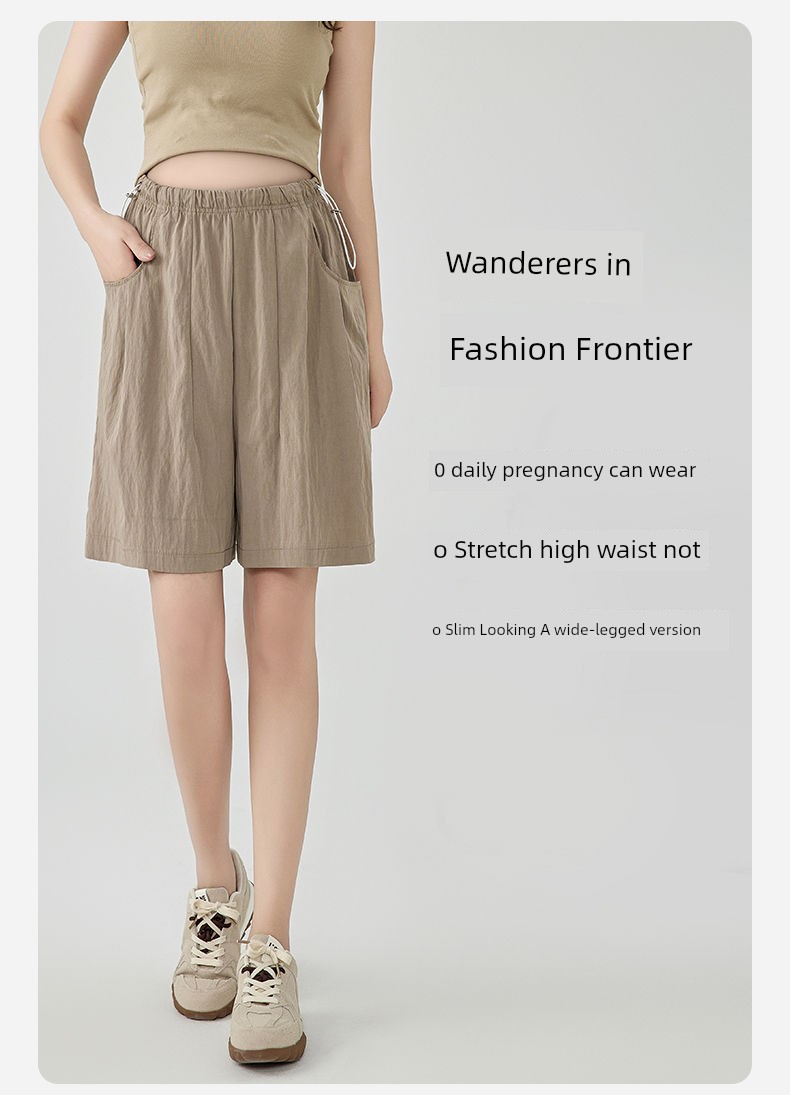 Pregnant Women's Pants Thin Summer Outwear No Belly Support Casual Yamamoto Loose Pants Loose Half Length Shorts Fashionable Summer Clothing — 3