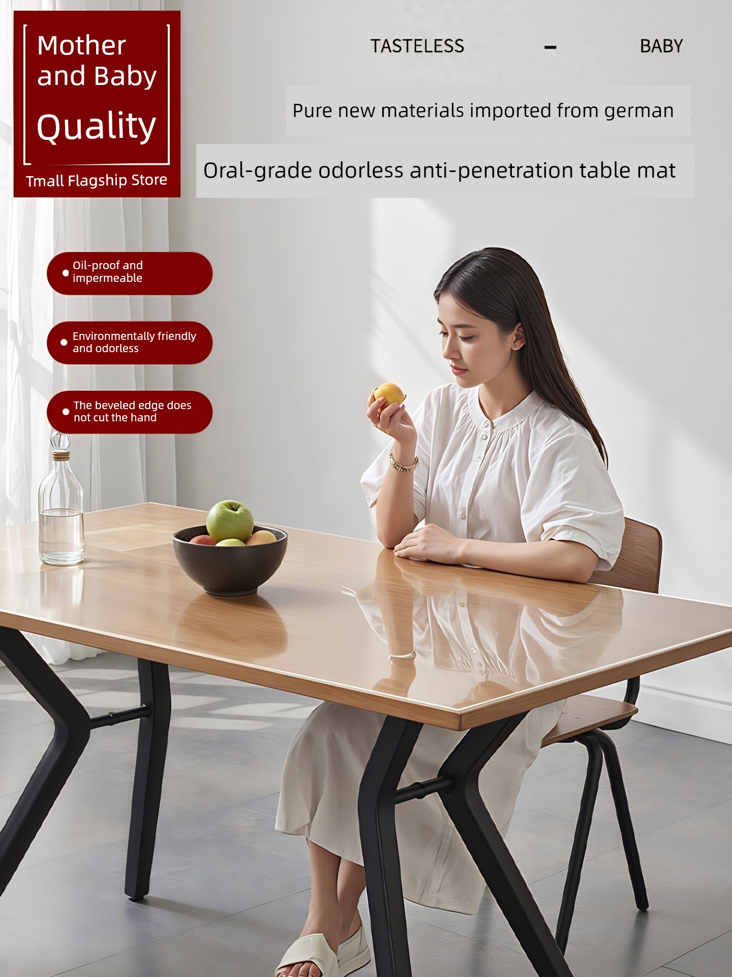 Soft Glass Pvc Transparent Tablecloth Dining Table Mat, No-Wash, Waterproof, Oil-Proof, Heat-Resistant Desk Crystal Board Coffee Table Table Mat