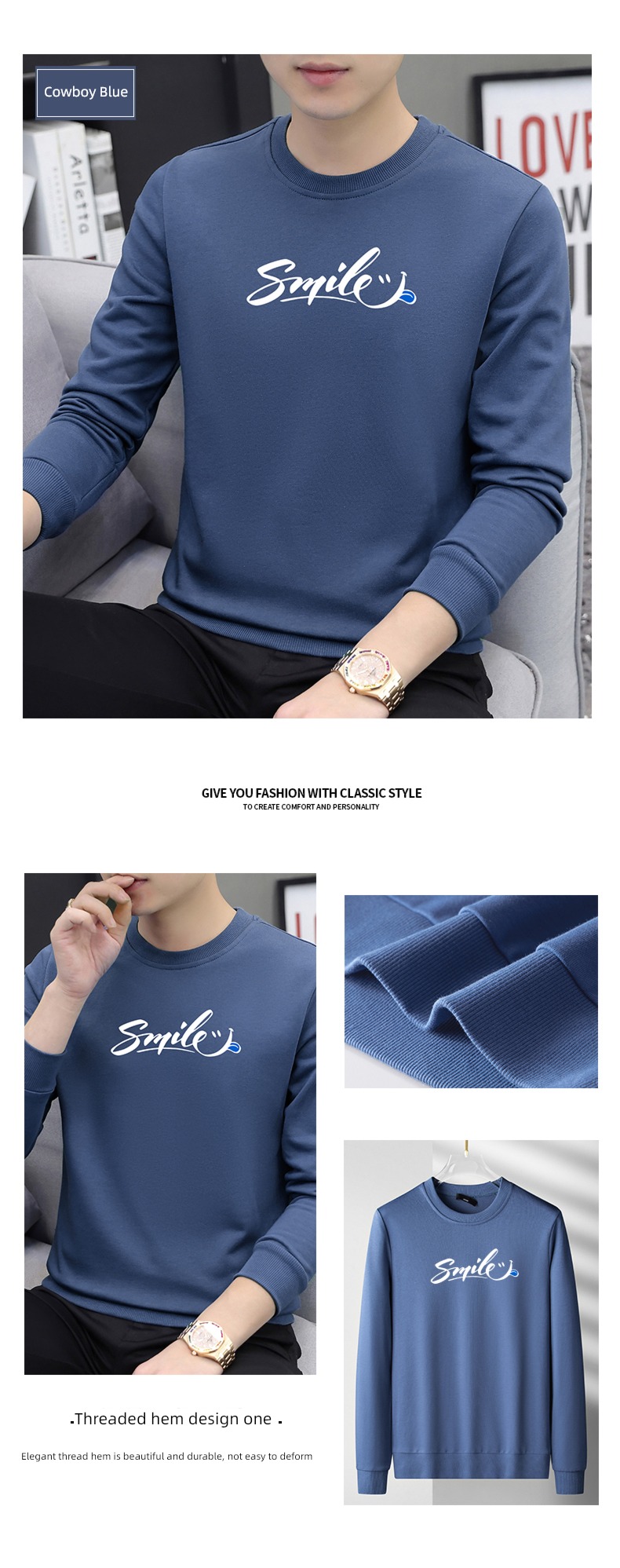 Autumn and winter knitting Undershirt trend No cap Sweater
