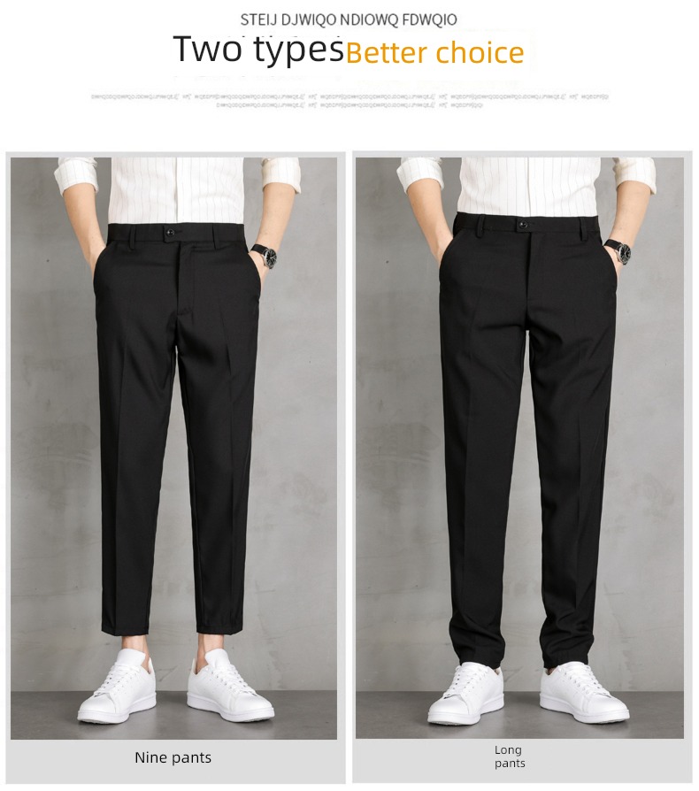 Spring and Autumn Nine points Men's style business affairs Plush suit trousers