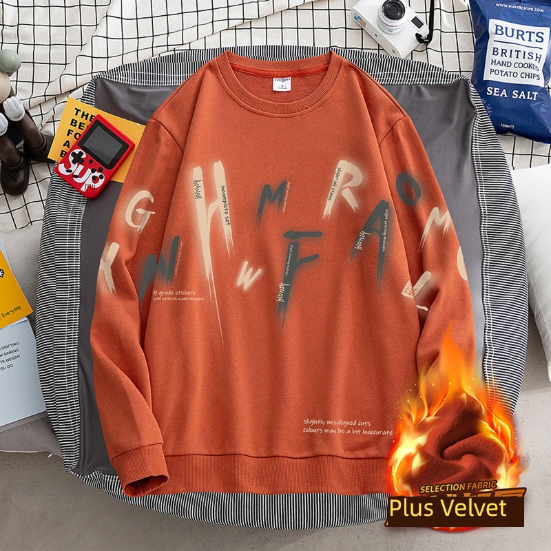 Autumn and winter Plush thickening Lay a foundation trend No cap Sweater