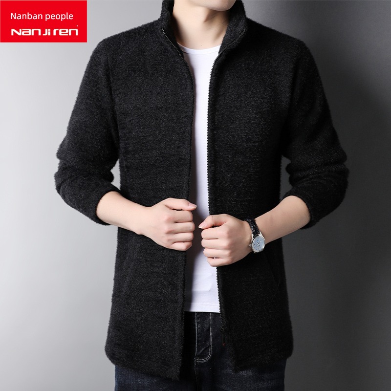 NGGGN Medium and long term Imitation mink hair stand collar man Sweater