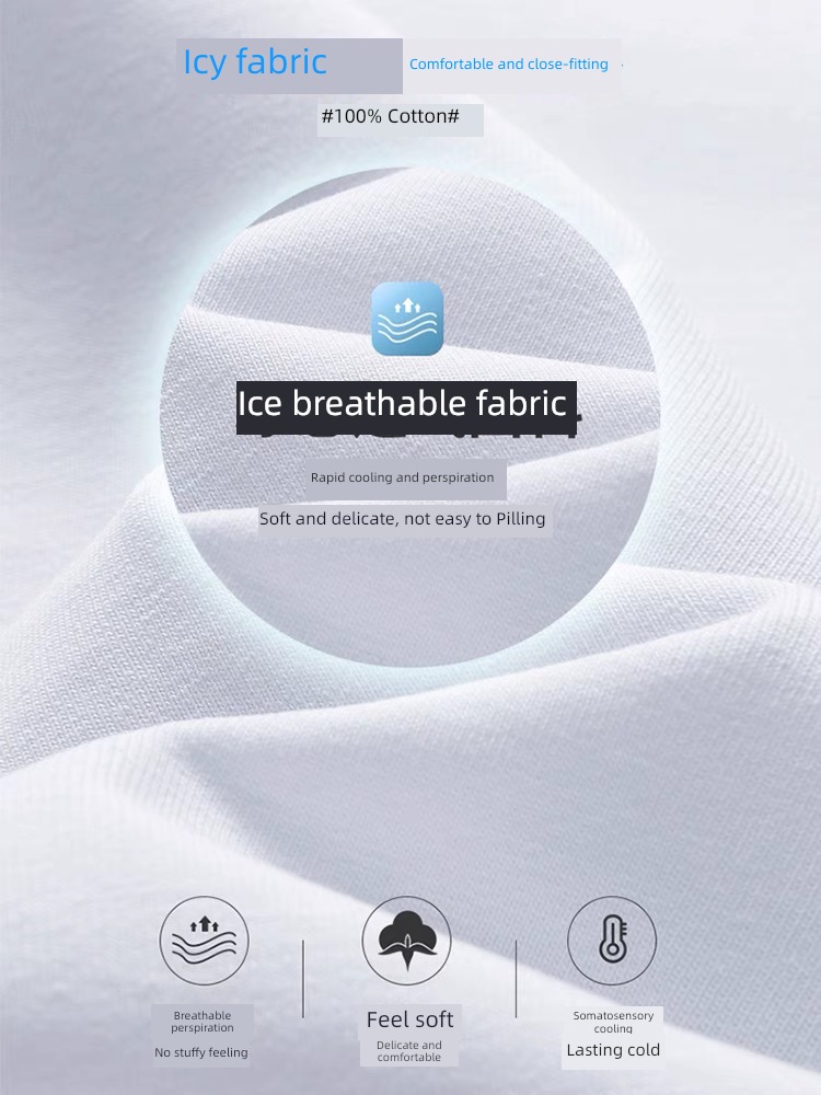 man Chaopai Ice silk pure cotton Put on your clothes Short sleeve T-shirt