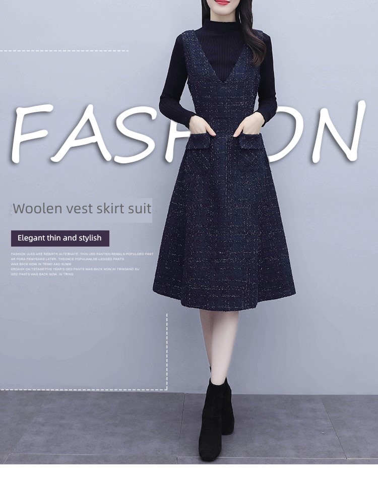 Wool Autumn and winter atmosphere Vest Medium length Lay a foundation vest