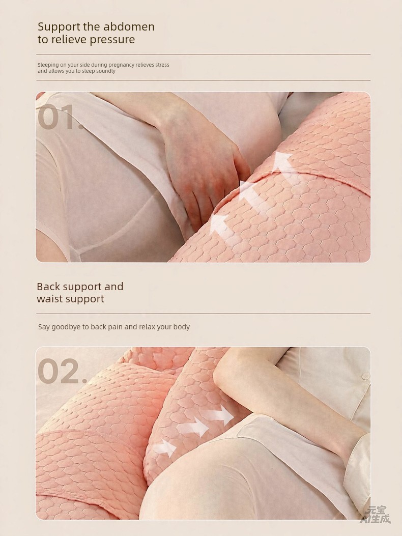 Pregnancy Pillow for Waist Support, Side Sleeping, Belly Support, Side-Lying Pillow, Pregnancy-Specific Sleeping Pillow, Special Pillow for Late Pregnancy — 6