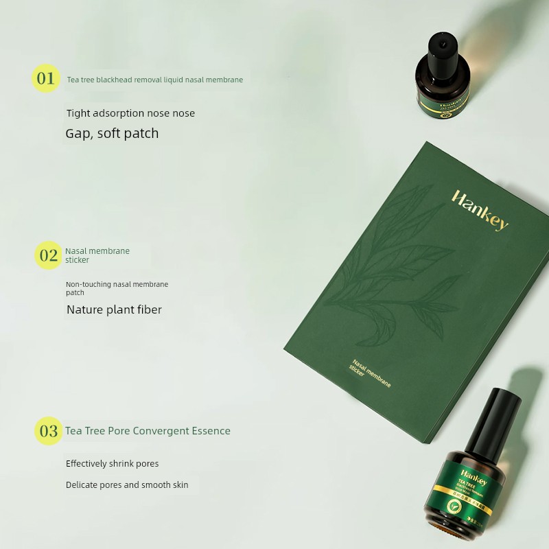 Hanji Tea Tree Blackhead Removal Kit Official Genuine Product for Pore Tightening and Deep Cleansing, Professional Salon Grade Xza68 — 3
