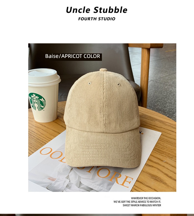 Hu stubble uncle self-control winter face without makeup Soft roof Baseball cap