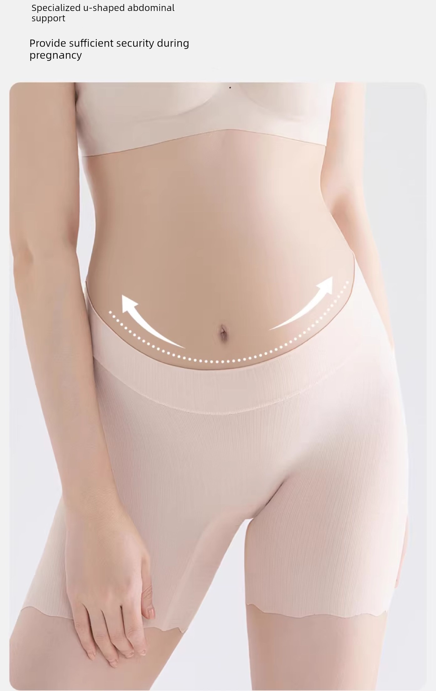 Manxi Maternity 2-in-1 Safety Shorts Anti-Exposure Underwear Low and High Waist Leggings Spring/Summer Thin Ice Silk Shorts — 12