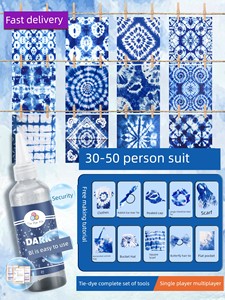 Handmade Tie-Dye DIY Material Kit T-Shirt Shirt Scarf Hair Tie Children's Kindergarten Tool Set Indigo Dye