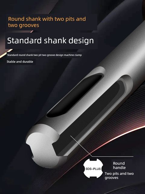 Electric hammer drill bit cross four-blade alloy sds-plus round handle two pits and two grooves expansion through the wall cement impact drilling hole
