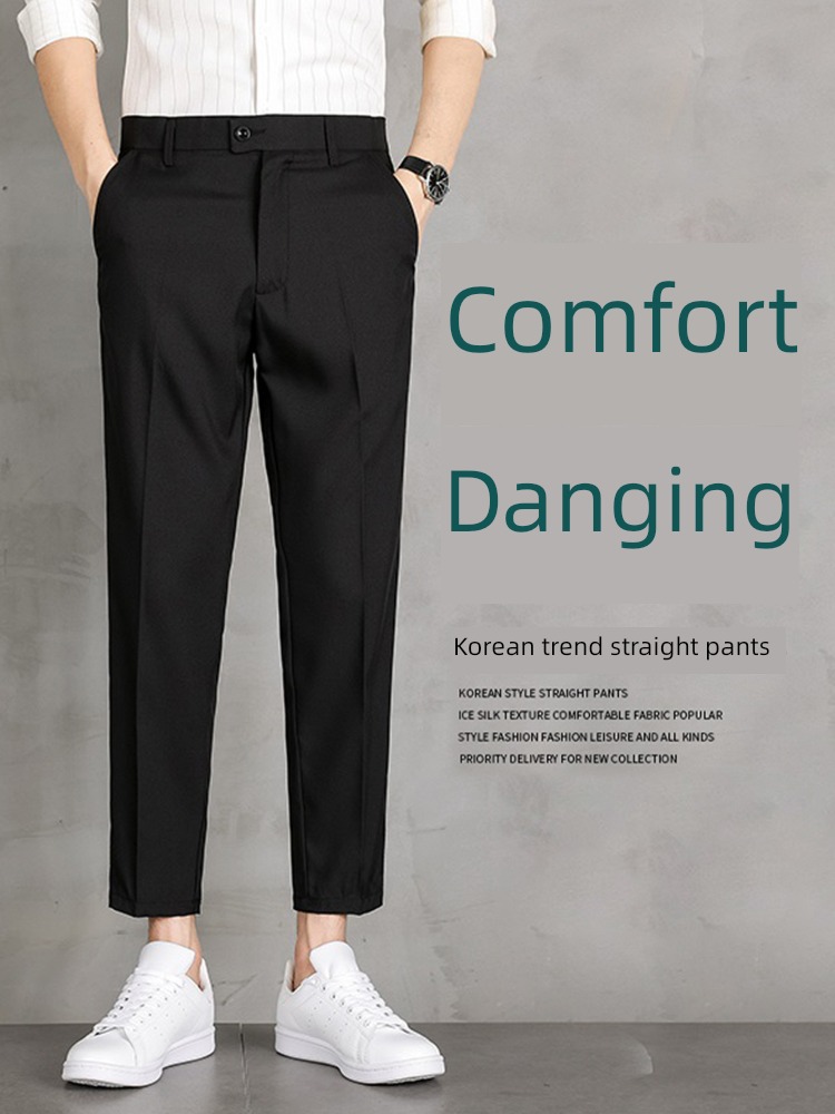 Spring and Autumn Nine points Men's style business affairs Plush suit trousers