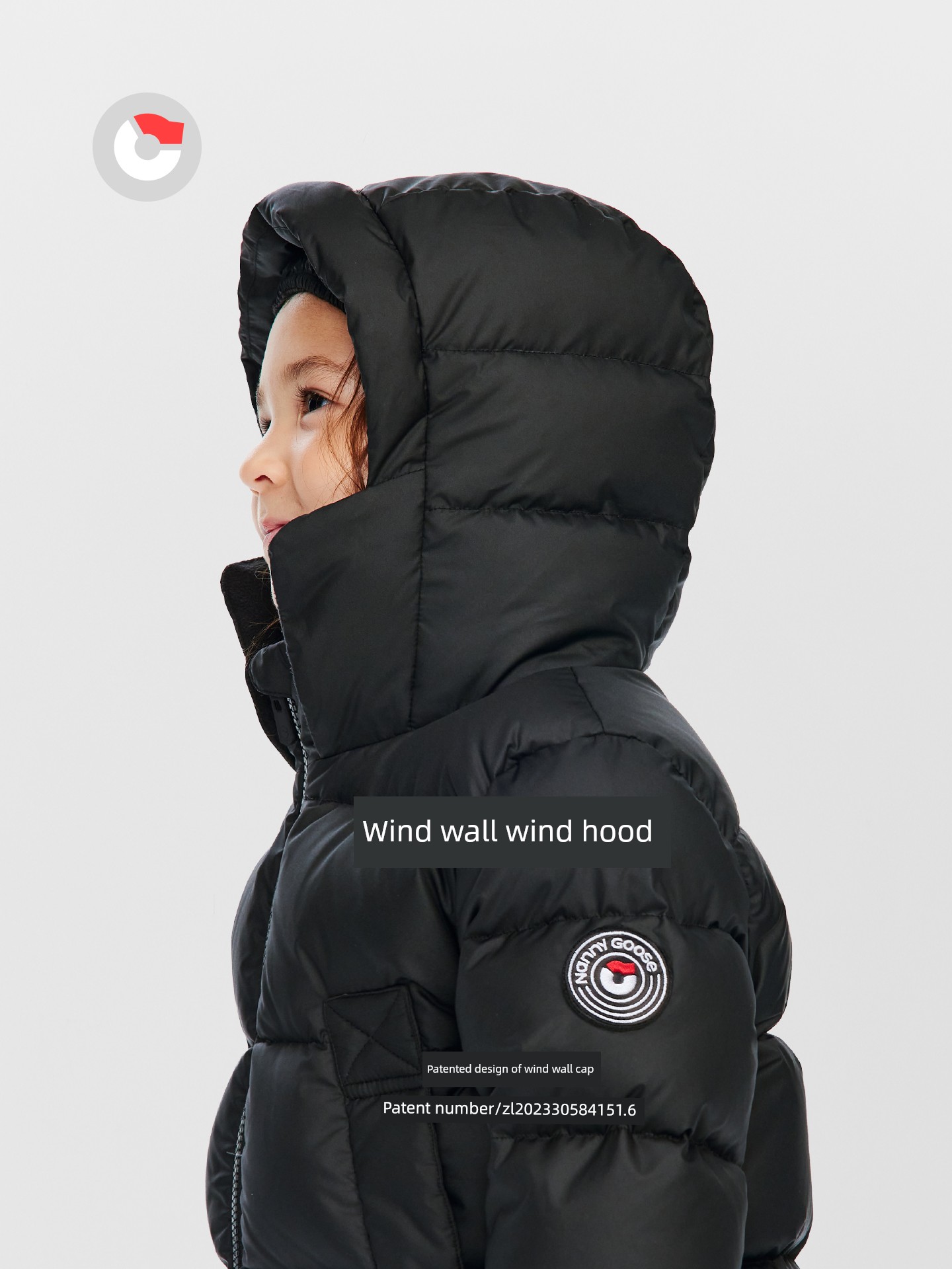 Nanny Goose Mid Length Long Length Face Care Thickened Children's down Jacket — 3