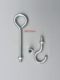 Solid iron hook lengthened thick hook large hook clothes rack extension rod strong load-bearing hook pull loop galvanized screw rod