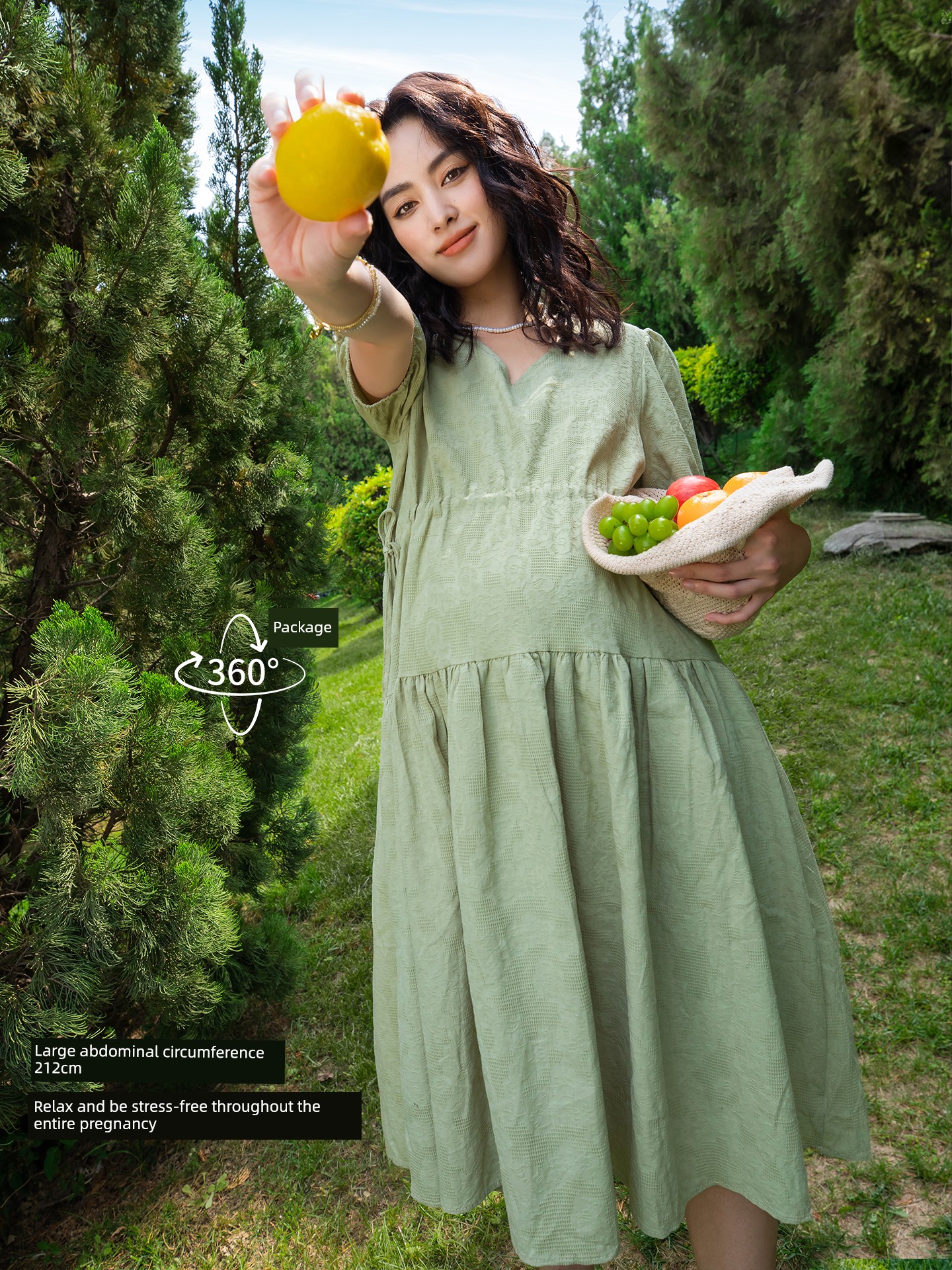 Plus Size Maternity Skirt Summer 2024 New Arrival Summer Dress 100.00Kg Pure Cotton Loose Dress Cool Little Man — 2