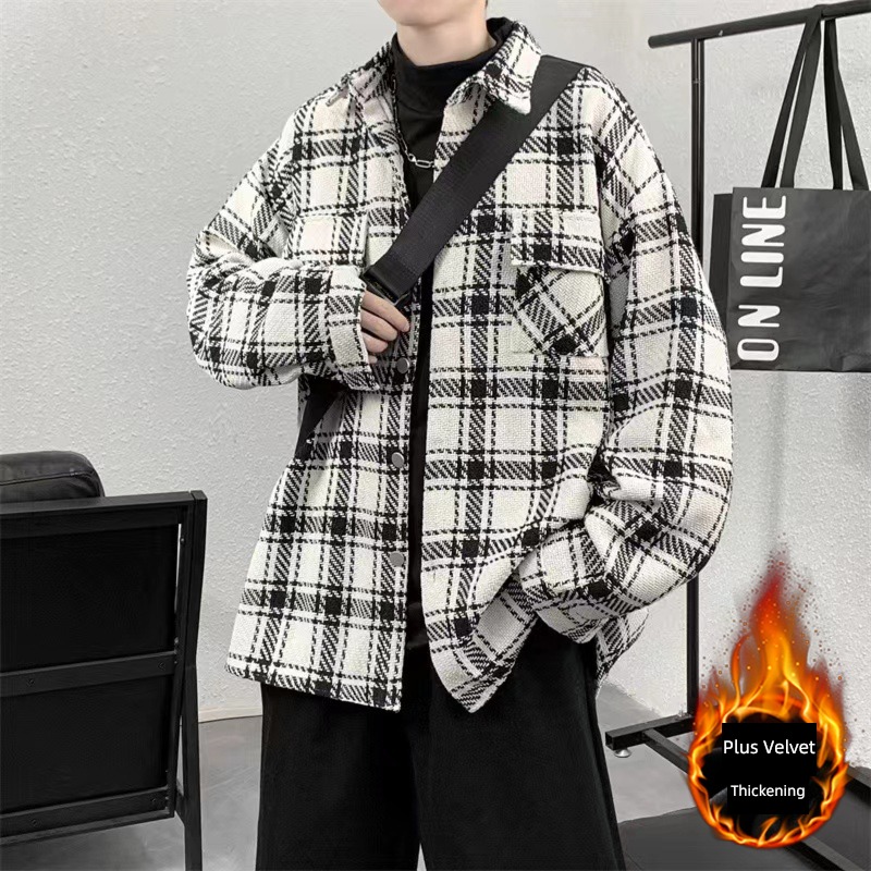 Chaopai Little fragrance lattice easy Wool Jacket loose coat