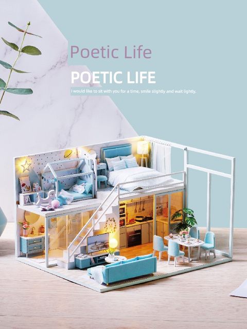 智趣屋新款DIY小屋舒适生活木质手工拼装简约式建筑模型创意礼物