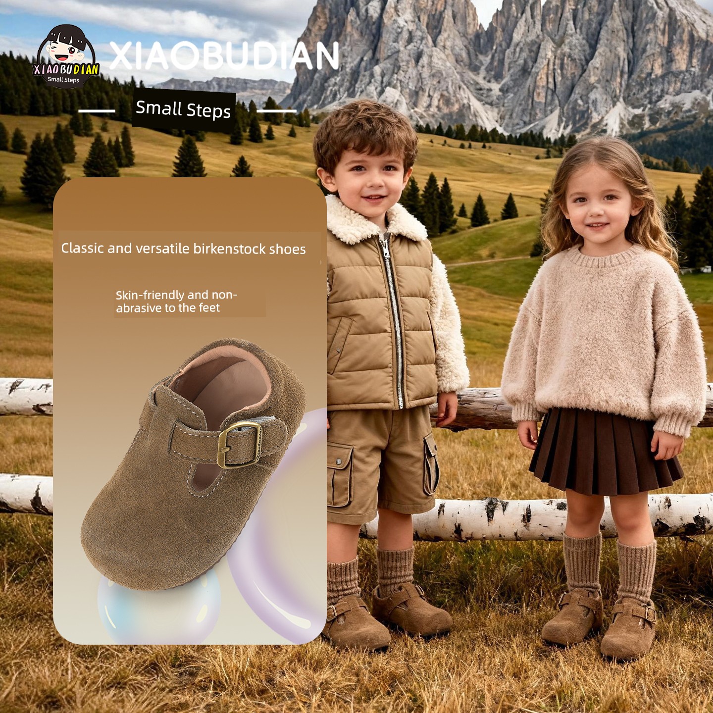 Little Steps Girls' Birkenstock-Style Shoes Autumn Children's Leather Shoes Baby Soft Sole Walking Shoes Non-Slip Girls' Shoes Boys' Shoes — 3