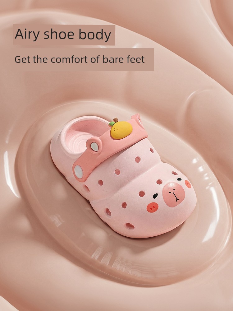 Pig Daddy Baby Slippers for Girls, Summer Non-Slip Bathroom Shoes for Infants and Toddlers, Children's Clogs for Boys, Beach Shoes — 4