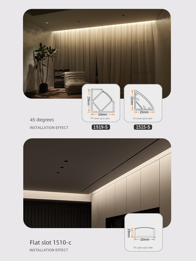 Super Bright LED Light with Ceiling Reflective Groove Linear Light Bar Light Linear Light Aluminum Groove Light with Card Laminate Lamp