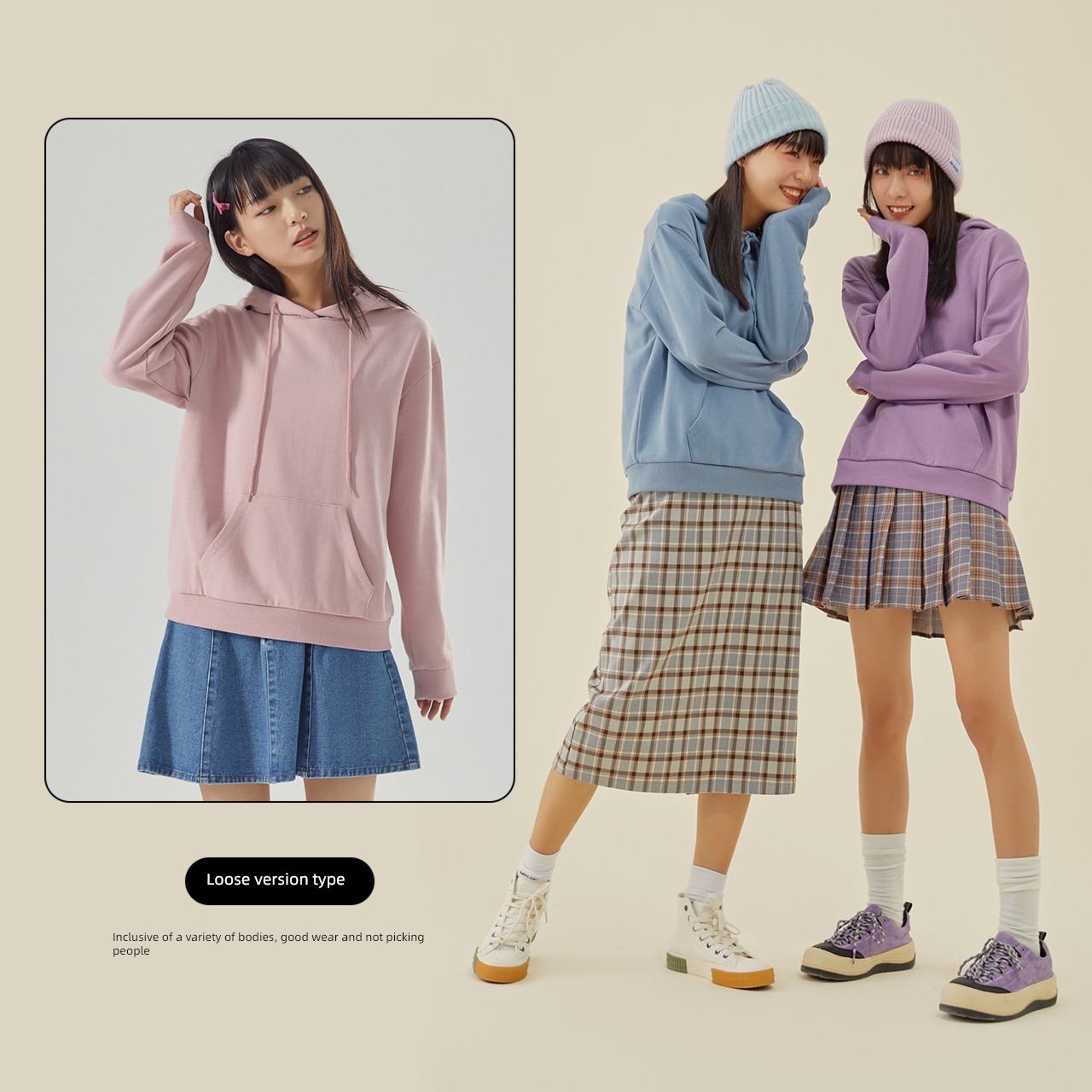 easy Hooded Long sleeve T-shirt Solid color Versatile ins Sweater
