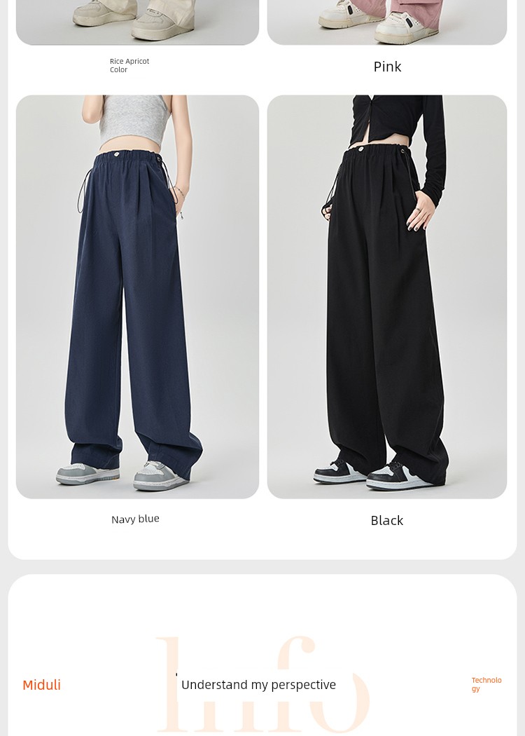 Maternity Pants for Autumn That Don'T Squeeze the Belly, Wide-Leg Pants for Summer, Thin Straight-Leg Pants for Pregnant Women, Petite Long Pants for Autumn — 4