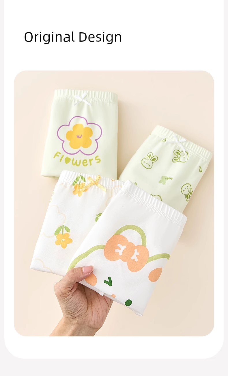 100% Cotton Baby and Children's Underwear, Girls' Boxer Shorts, Pure Cotton, Summer Thin Style, Baby-Friendly, Does Not Pinch the Bottom — 12