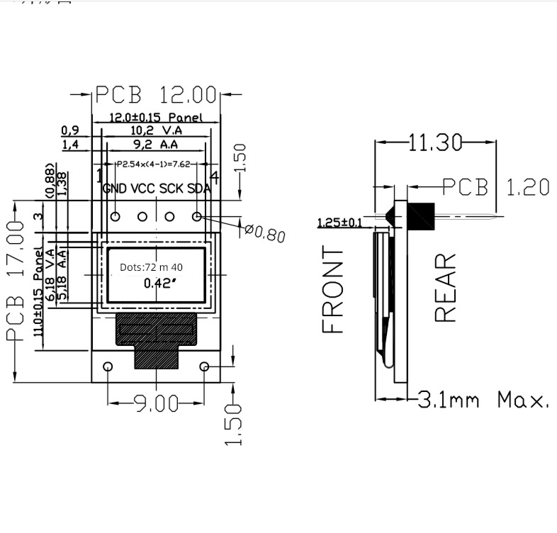 Bracelet white light iic Interface module liquid crystal display