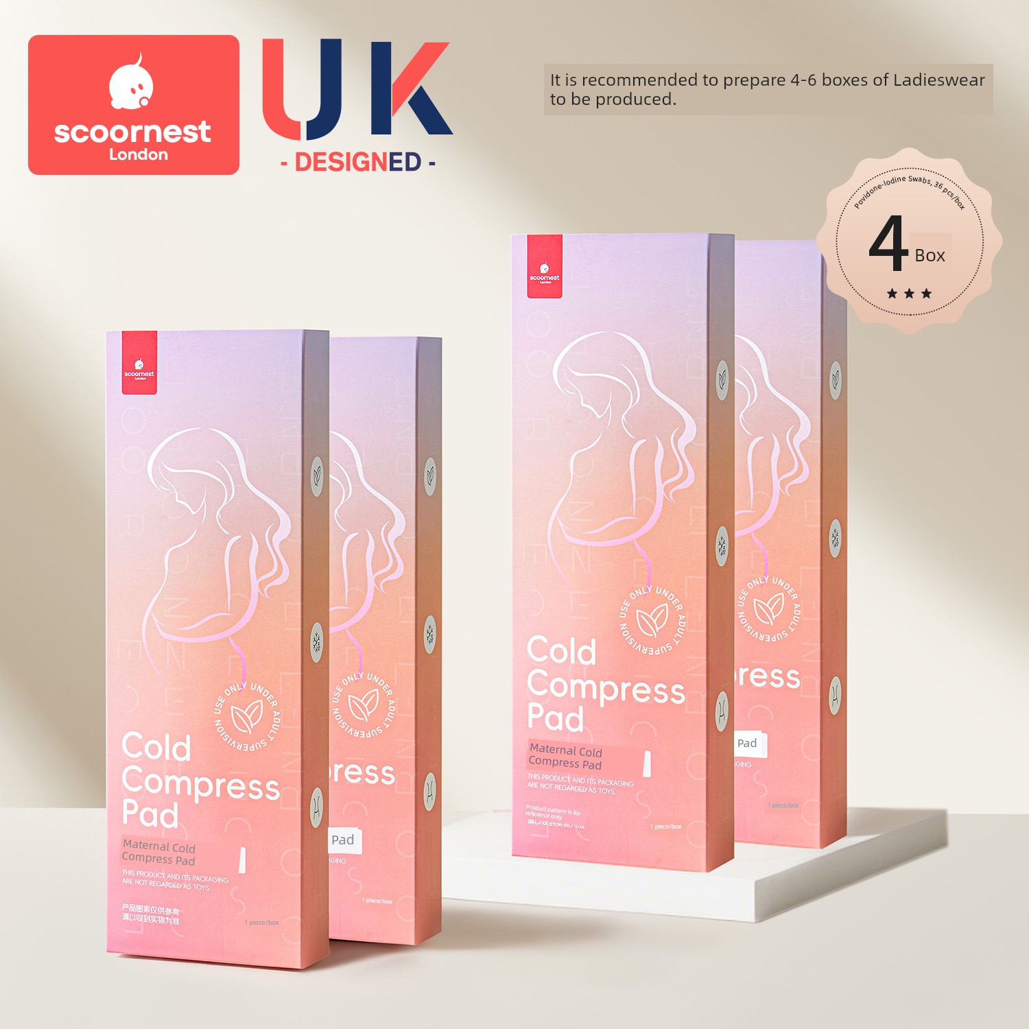SCOORNEST Cold Compress Maternal Perineum Cold Compress Pad Postpartum Only Sanitary Napkin Pregnant Women Cesarean Delivery Ice Compress Ice Pad — 2