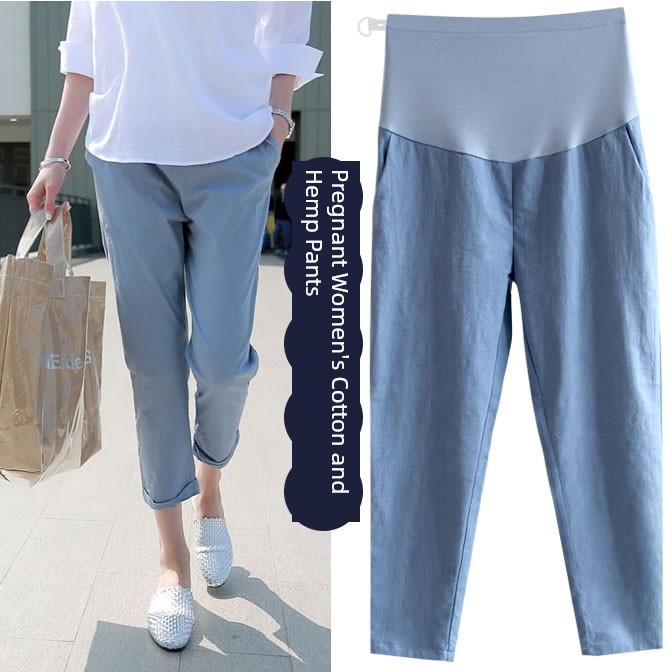 Outwear Summer Thin Casual Cotton and Linen Autumn Maternity Pants