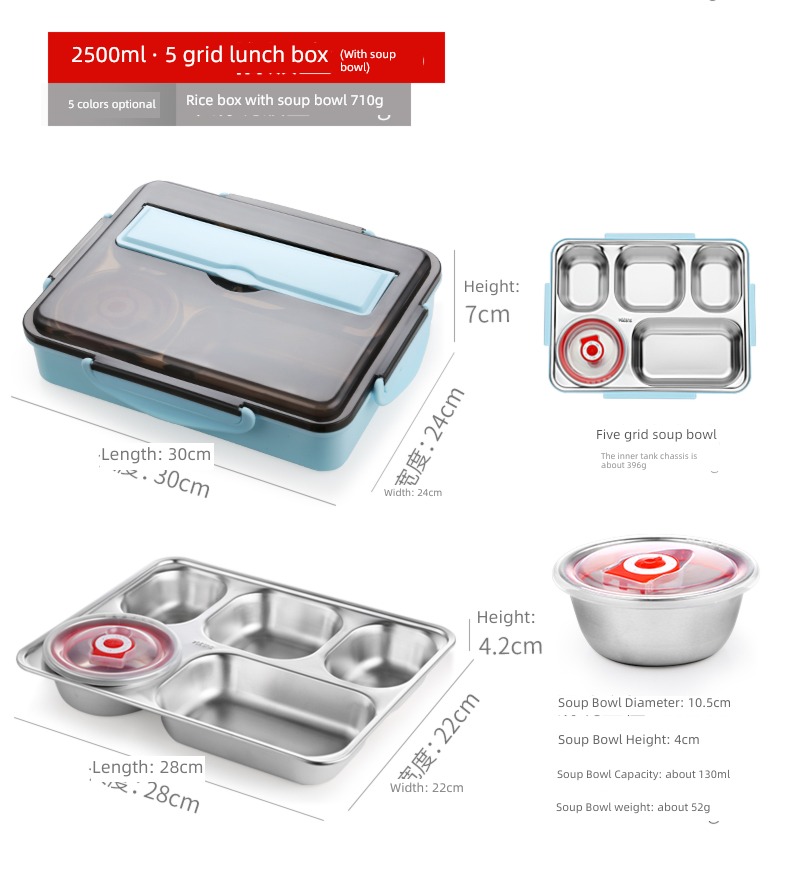 office worker separate canteen Bento Lunch box stainless steel