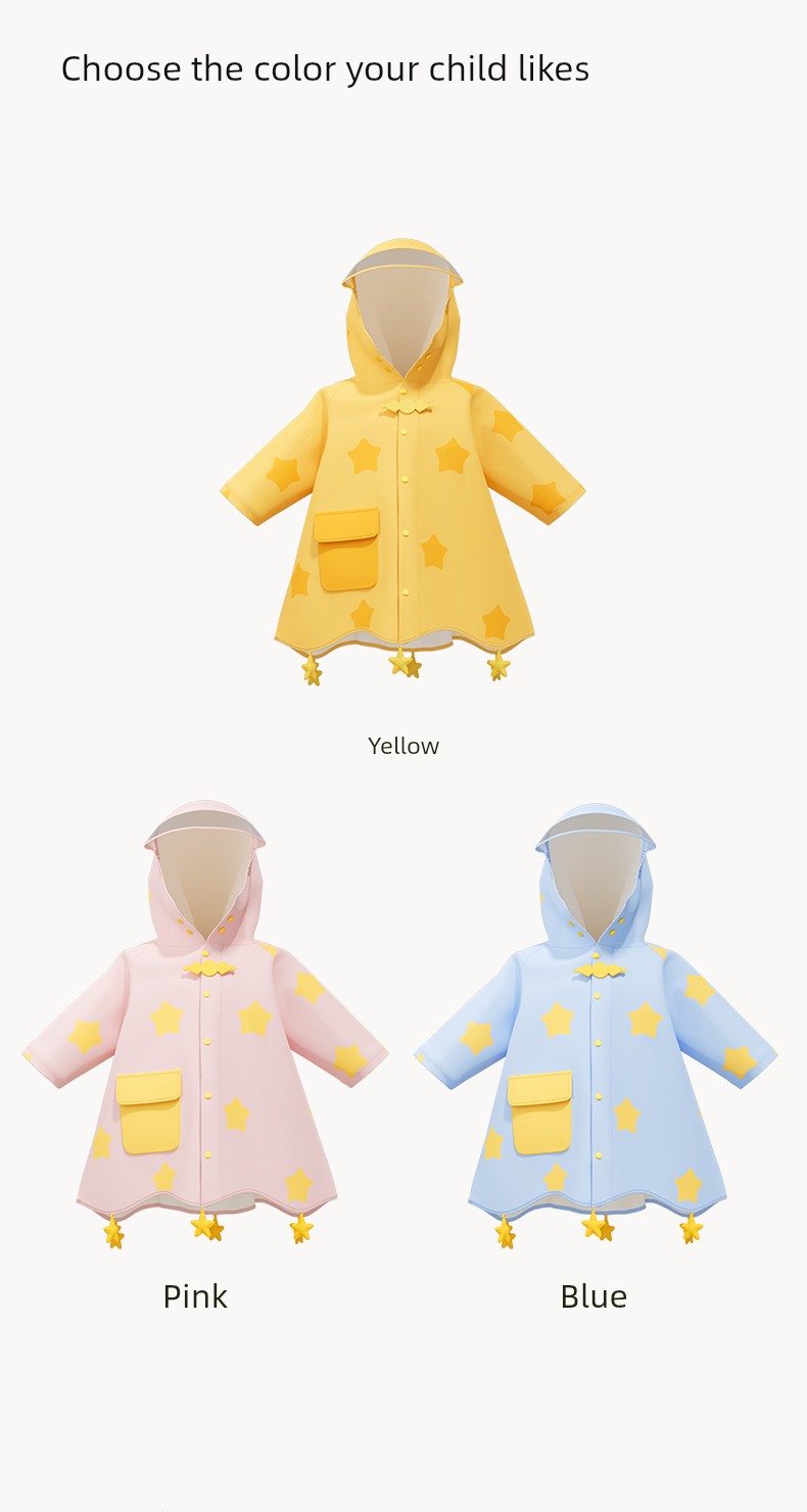 Star Little Shark Children's Raincoat and Rain Shoe Set for Boys and Girls, Waterproof Cartoon Rain Boots, Non-Slip Water Shoes — 16